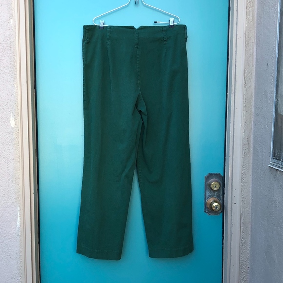 J Peterman green denim high waist wide leg jeans - Picture 3 of 8